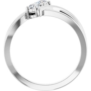 14K White Gold — 1/4 Ctw Lab-Grown Diamond 2-Stone Ring