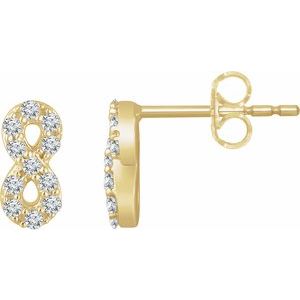 14K Yellow Gold — 1/6 Ctw Natural Diamond Infinity-Inspired Earrings
