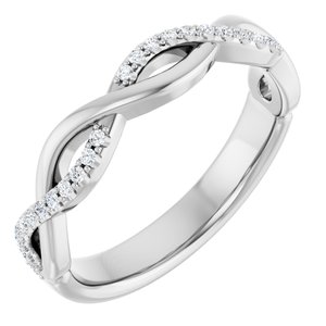 14K White Gold — 1/8 Ctw Natural Diamond Anniversary Band