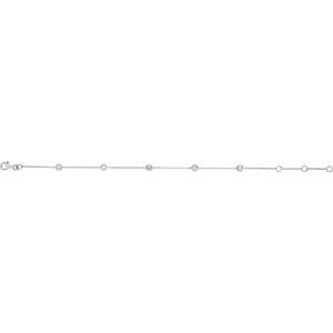 14K White Gold — 1/4 Ctw Natural Diamond 5-Station Bracelet