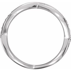 14K White Gold — 1/8 Ctw Natural Diamond Infinity-Inspired Ring