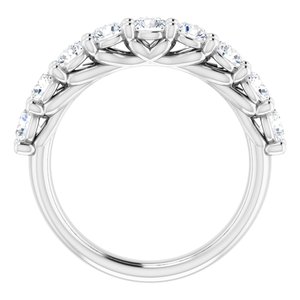 14K White Gold — 1 1/3 Ctw Natural Diamond Anniversary Band