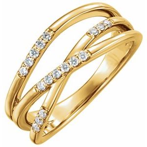 14K Yellow Gold — 1/6 Ctw Natural Diamond Ring