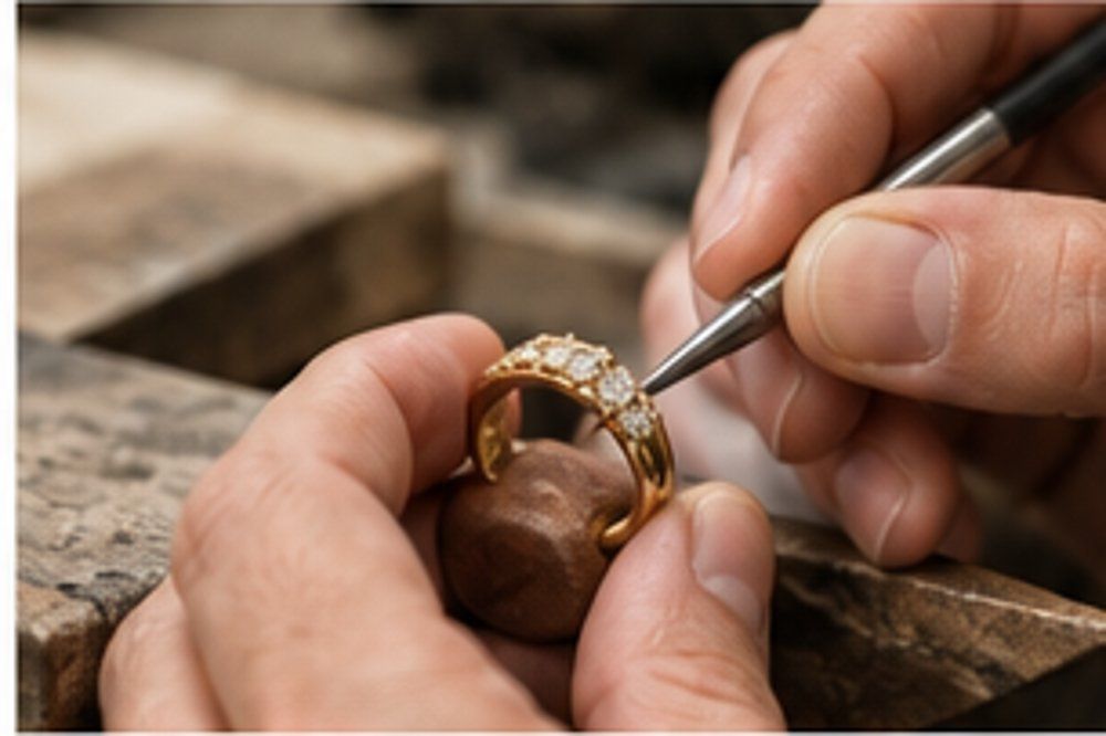 Illustrative jewellery repair process, not Noura’s actual workshop